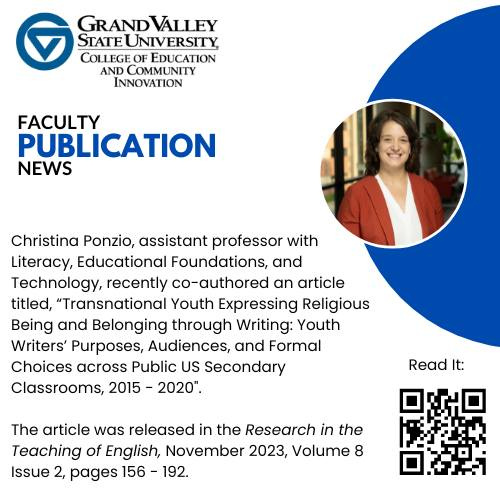 Faculty Presentation News: Christina Ponzio
